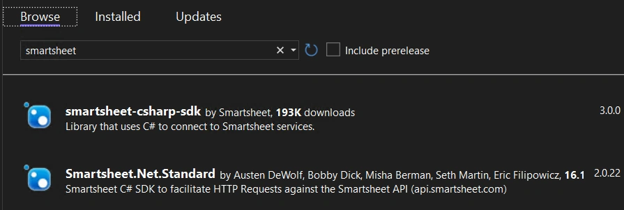 Read & update Smartsheet data using C# console application