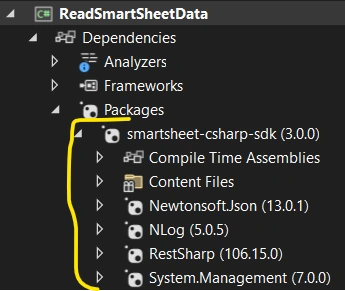Read & update Smartsheet data using C# console application