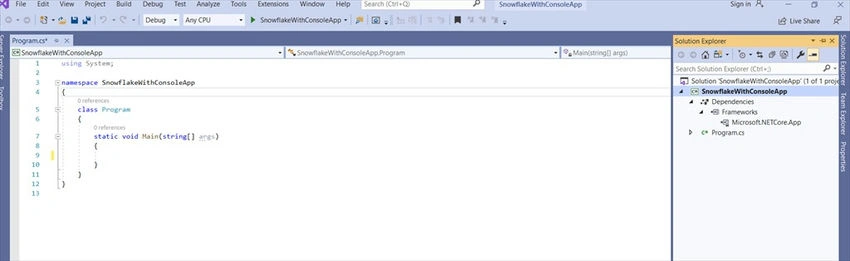 Create dot NET core