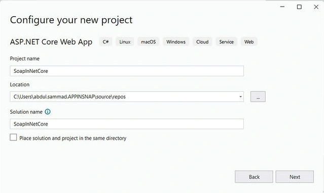 Configure new project