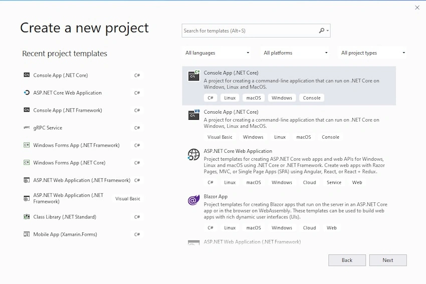 Create new project