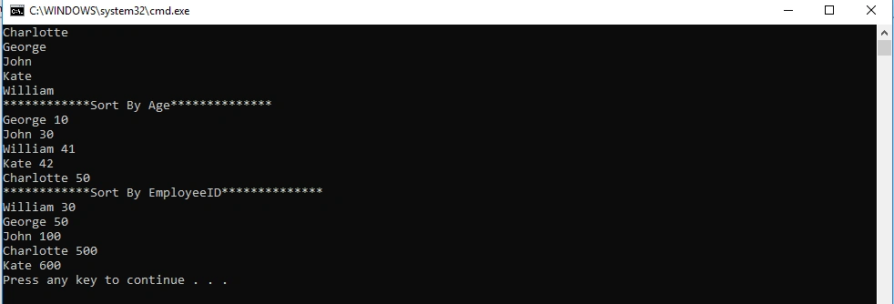 Sort Array List Of Objects In C# (IComparable And IComparator)