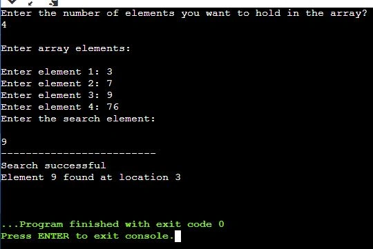 linear search program