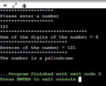 palindrome program