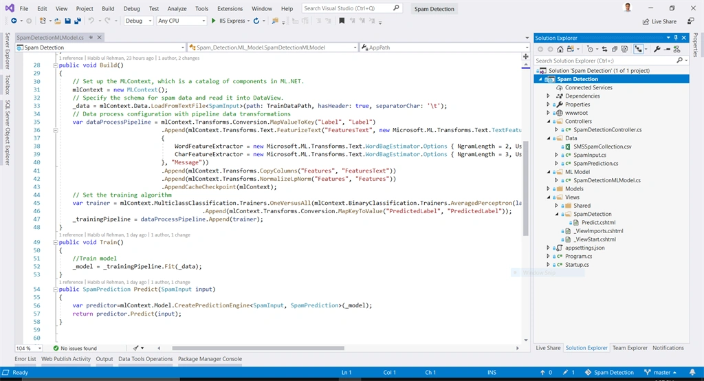 Spam Detection For Text Messages In ASP.NET Core Using ML.NET