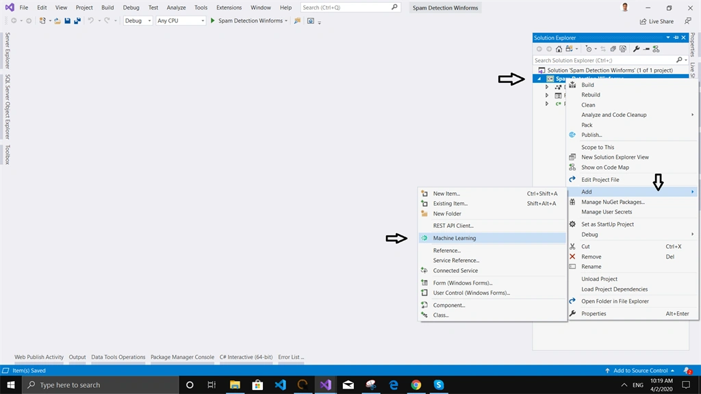 Spam Detection For Text Messages In .NET Core Winform Using ML.NET Machine Learning