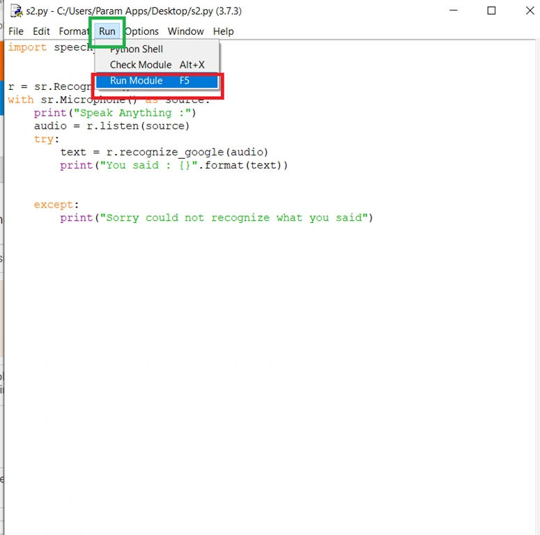 Converting Speech To Text Using Python