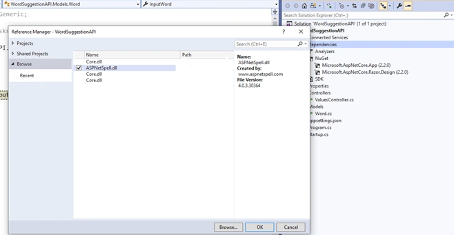 Spelling checker API in ASP.NET Core