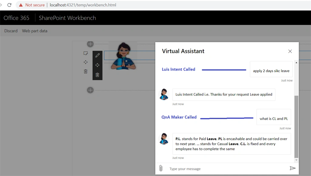 SPFX Bot Using Azure BotFramework SDKV4 With Luis And QnA Maker