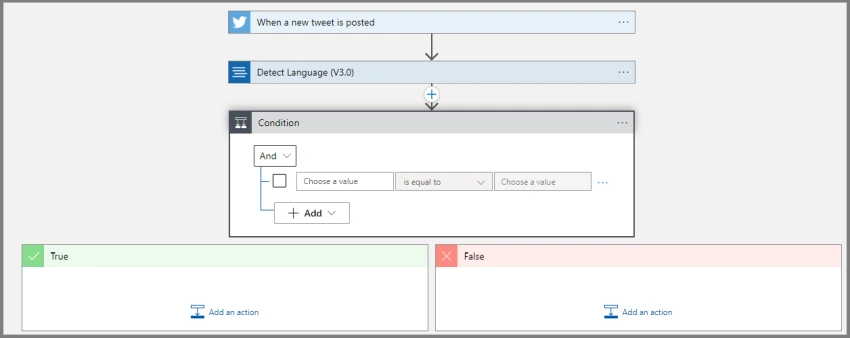 Split and Store the different language tweets in blob storage Using Azure Logic App