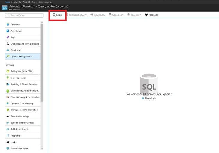 SQL Database Query Editor
