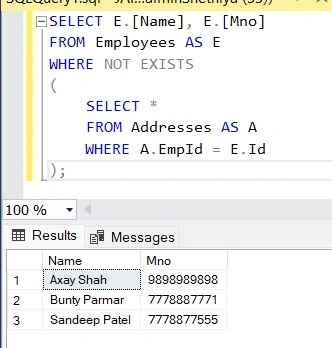 Not Exists