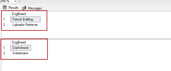 SQL EXCEPT Operator