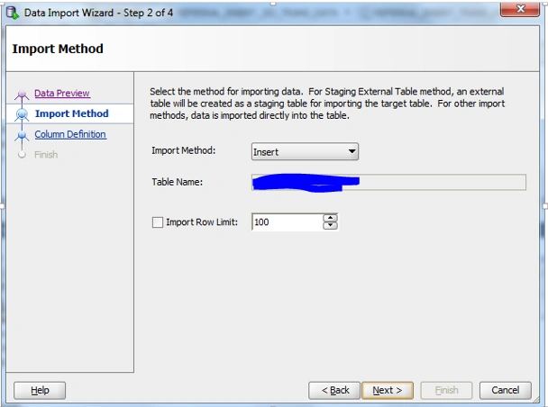 Select the import method
