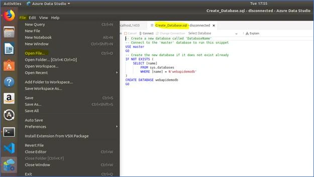 SQL Server 2017 Docker Container And Web API In .NET Core In Ubuntu 18.04