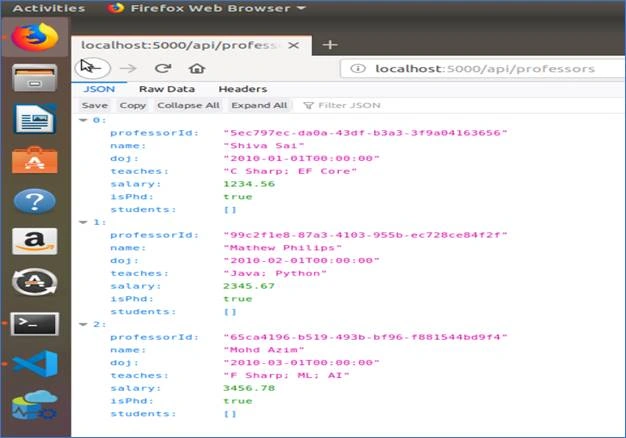 SQL Server 2017 Docker Container And Web API In .NET Core In Ubuntu 18.04