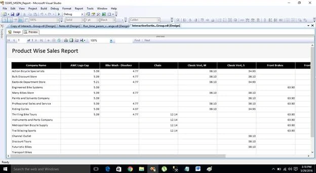 SSRS Interactive Sorting