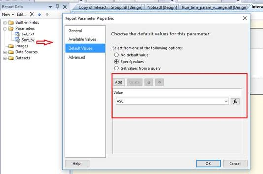 SSRS Interactive Sorting