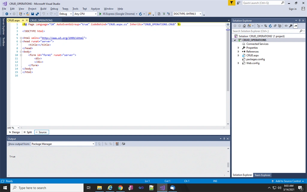Static CRUD Operation In C#