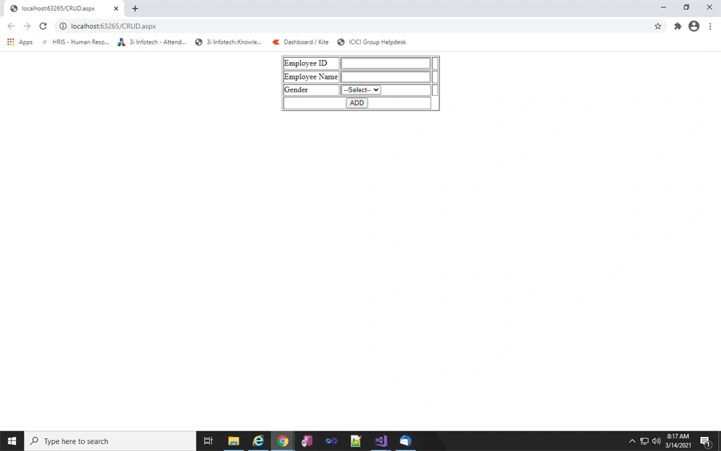 Static CRUD Operation In C#