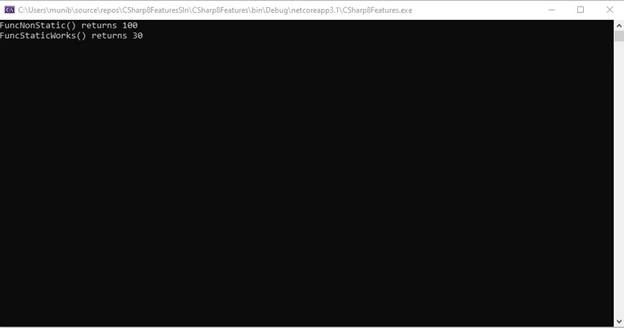 Static Local Functions in C# 8.0