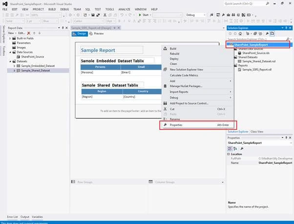 Deploy Bulk SSRS Reports In SharePoint From BIDS Or SSDT