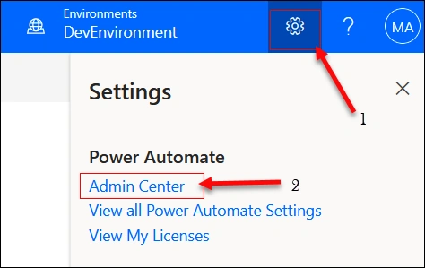 Step by step procedure to create an environment for Power Automate
