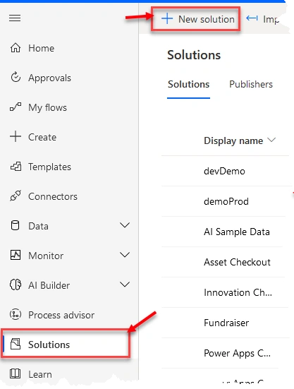 Step by step process to create a Power Platform Solution