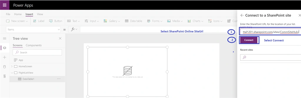 Step To Build PowerApp Screen, Connector And Navigation