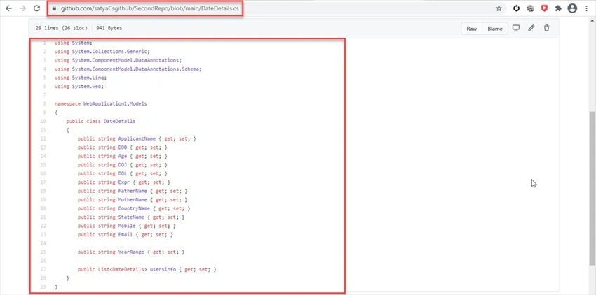 Entire code