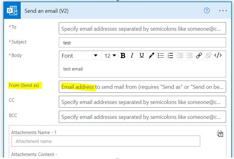 Sender email address