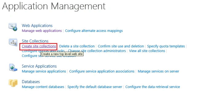 Create Site Collection