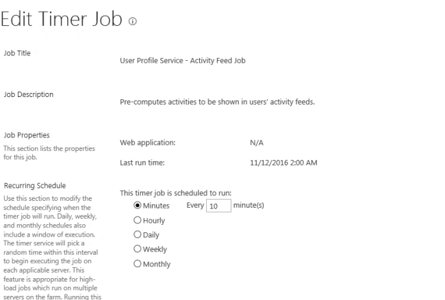 Edit Timer Job