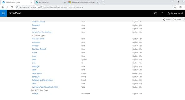 Steps To Create Content Type Using Visual Studio