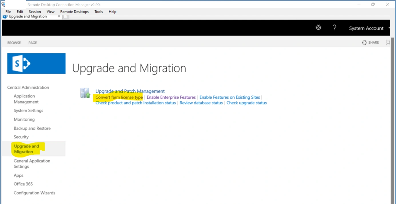 Steps to upgrade SharePoint 2019 license key