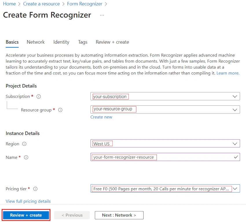 Azure Form Recognizer