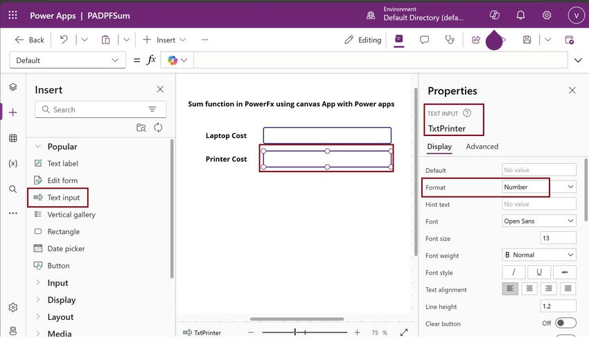 Format properties