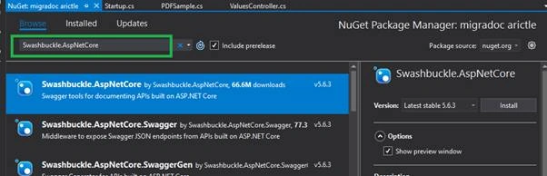 Swashbuckle And ASP.NET Core