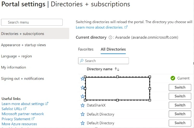 Portal settings-