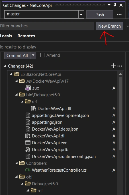 Create branch to your Git Repository