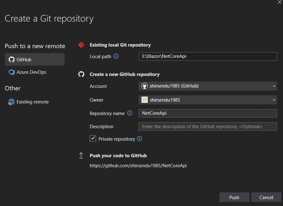 Create branch to your Git Repository