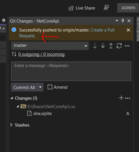 Create branch to your Git Repository