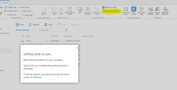 Sync SharePoint 2019 Library To Local Folder