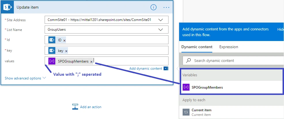 Sync SPO Group Users to SPO Lists using MSFlow