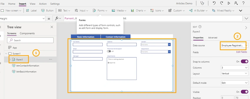 How To Create Tabs In PowerApps