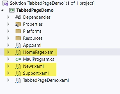 TabbedPage Demo