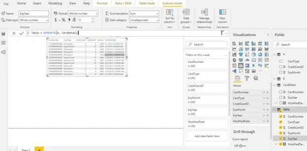 Table Manipulation Function In Power BI
