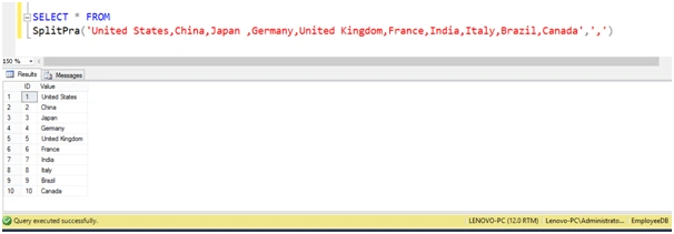 Calling the Function By Query