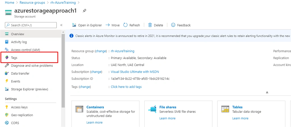 Tagging in Azure Resource Groups