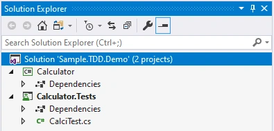 Solution explorer